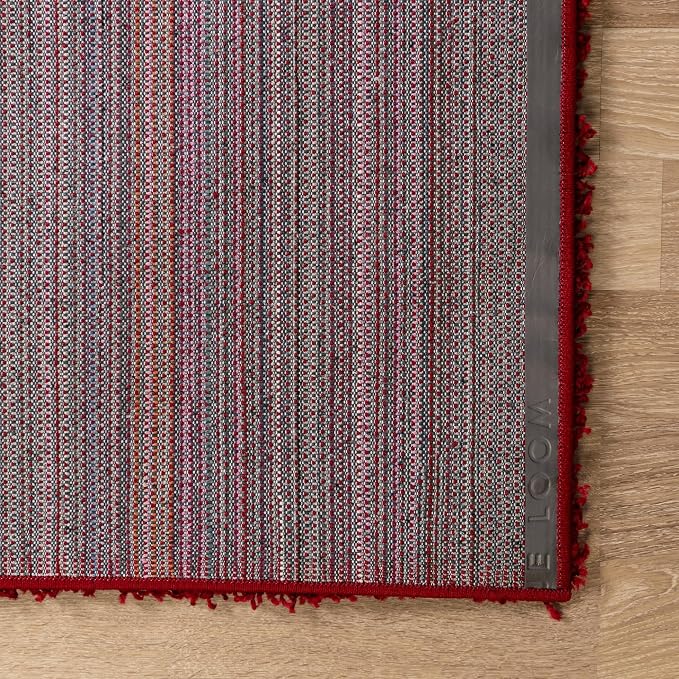 Unique Loom Solid Shag Collection Area Rug (9' x 12' 2" Rectangle Cherry Red)