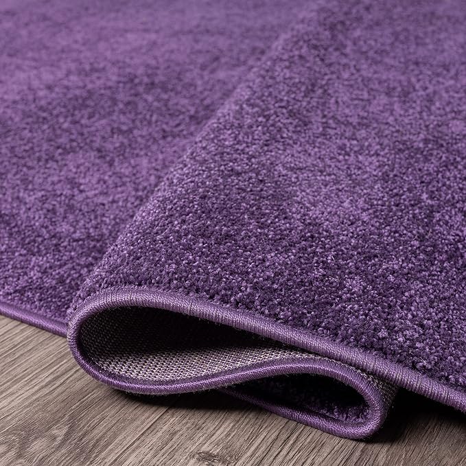 JONATHAN Y Haze Solid Low-Pile Purple Indoor Area Rug 8x10, Coastal,Bohemian,Minimalist,Classic, Easy-Cleaning for Living Room,Bedroom,Kitchen,Pet Friendly,Non-Shedding (SEU100N-8)