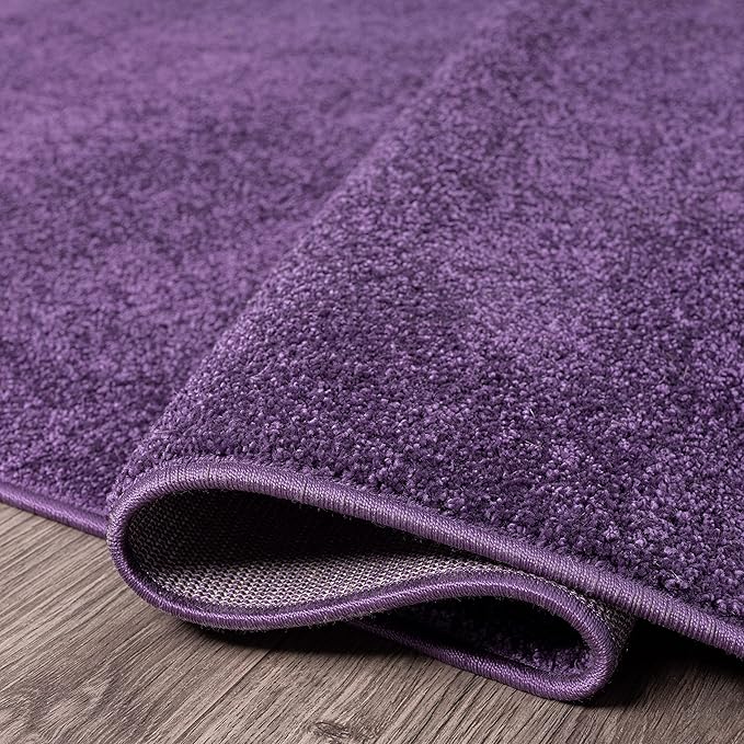JONATHAN Y Haze Solid Low-Pile Purple 3x5 Oval Indoor Area Rug, Coastal,Bohemian,Minimalist,Classic, Easy-Cleaning for Living Room,Bedroom,Kitchen,Pet Friendly,Non-Shedding (SEU100N-3OV)