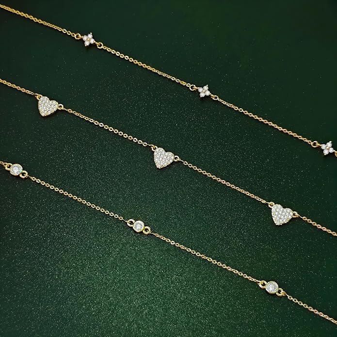 Zeffy Dainty Gold Heart Necklace for Women Trendy 14K Gold/Silver Plate Cute Heart Pendant Choker Necklaces Gold Love Heart Chain Necklace for Women Dainty Gold Jewelry Gifts for Women