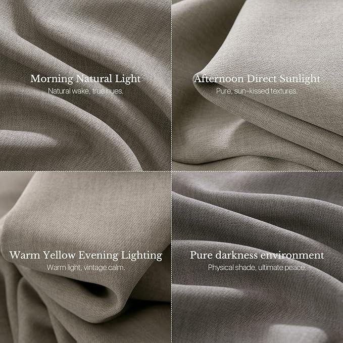 NICETOWN Stone Grey Pinch Pleated 395GSM Linen Curtains 84" Long - Elegant Room Darkening Drapes for Patio Sliding Door, Double-Sided Thermal Insulated Textured Panels, 40" Wide, 2 Panels