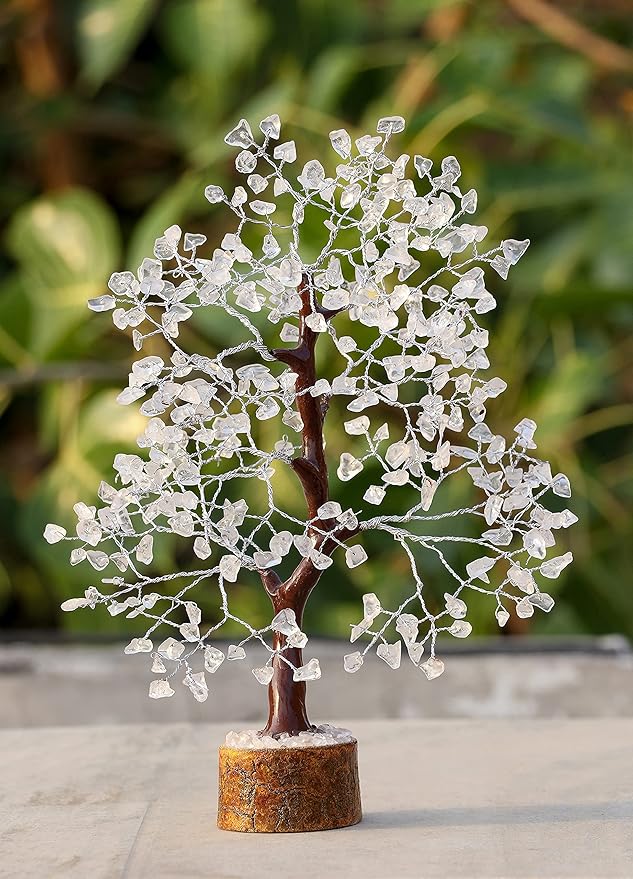 Crocon® Clear Quartz Crystal Tree Birthday Gifts for Women, Men, Friends Healing Crystals Tree of Life Sister Gift for Her, Home Decor, Gift for Mom, House Warming Gift New Home Unique Gifts Idea