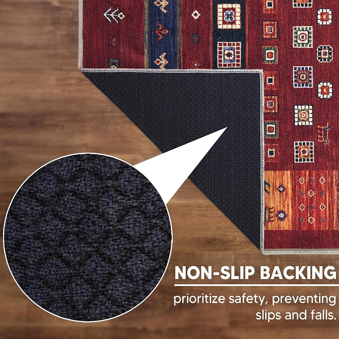 Keen Home Design 10x14 Rug - Machine Washable Area Rug with Non-Slip Backing, Ideal for Living Room, Dining Room, Bedroom - Vintage, Easy Clean, Durable, Low Pile Rug - (9'7" x 14')