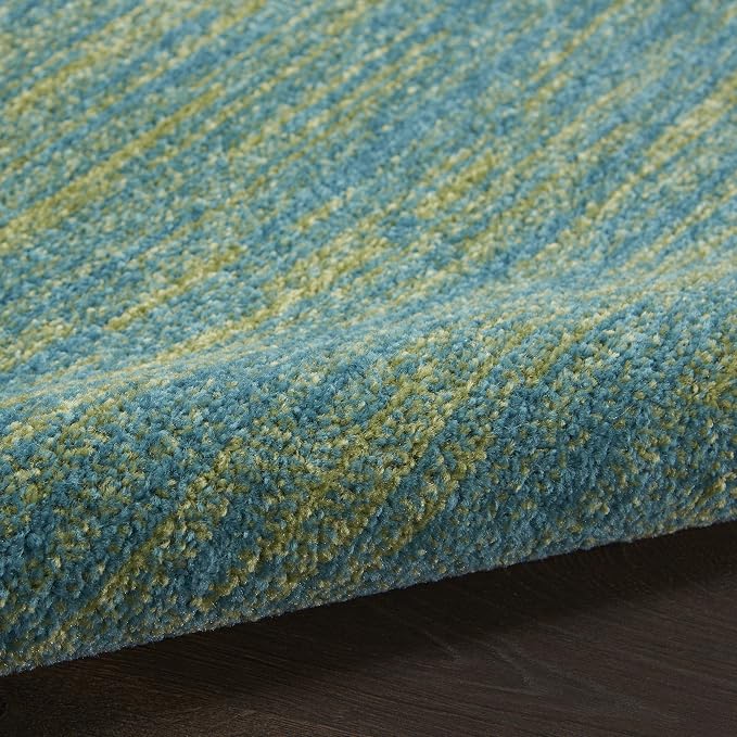 Nourison Home Nourison Essentials Blue Green 5' x Square Area Rug - Easy Clean, Non Shedding, Bed Room, Living Room, Dining Room, Kitchen (5' x Square)
