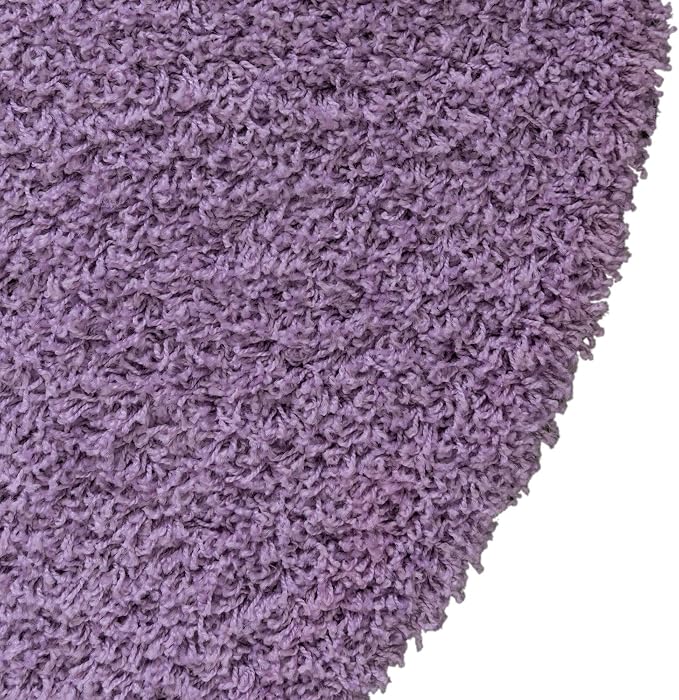 Unique Loom Solid Shag Collection Area Rug (6' 1" Round, Lilac)