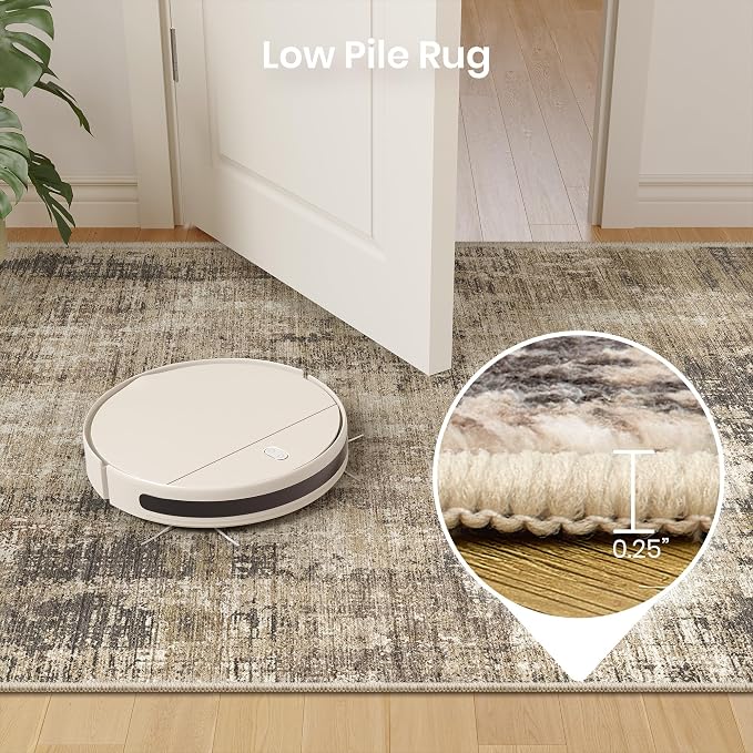 Valenrug Washable Rugs 5x7 - Stain Resistant 5x7 Area Rugs for Living Room, Non Slip Backing Abstract Rugs for Bedroom, Folable Machine Washable Area Rug(5'x7', Taupe)