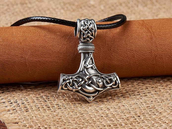 Baldur Jewelry - Thors Hammer Necklace Pendant Mjölnir - Viking Norse Thor Hammer Pendant Viking Jewelry - Thor Necklace - Thor Gifts for Men - Viking Necklace for Men