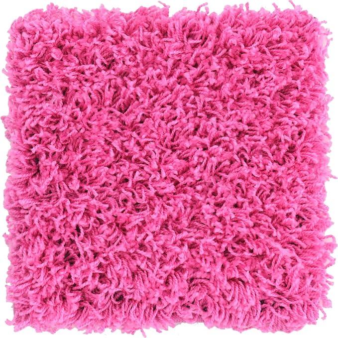 Unique Loom Solid Shag Collection Area Rug (1' Square, Taffy Pink)
