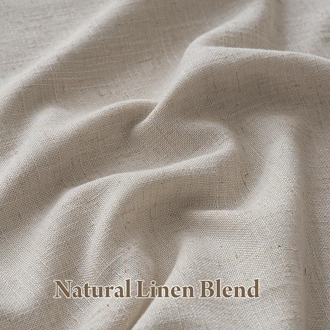 RYB HOME 100% Blackout Pinch Pleated Linen Curtains for Bedroom, 2 Layers Thermal Insulated Natural Neutral Decor for Farmhouse Living Room, Taupe, 40" W x L84 L, 2 Panels Set