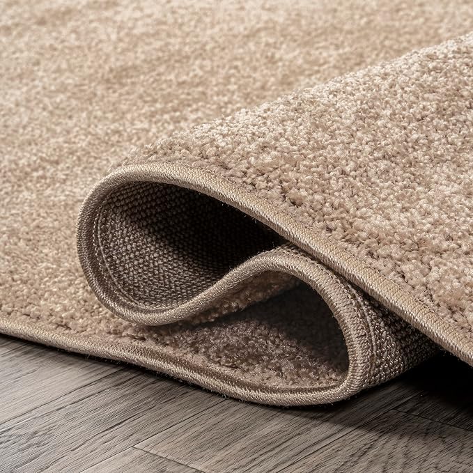 JONATHAN Y Haze Solid Low-Pile Beige 6x6 Square Indoor Area Rug, Coastal,Bohemian,Minimalist,Classic, Easy-Cleaning for Living Room,Bedroom,Kitchen,Pet Friendly,Non-Shedding (SEU100G-6SQ)