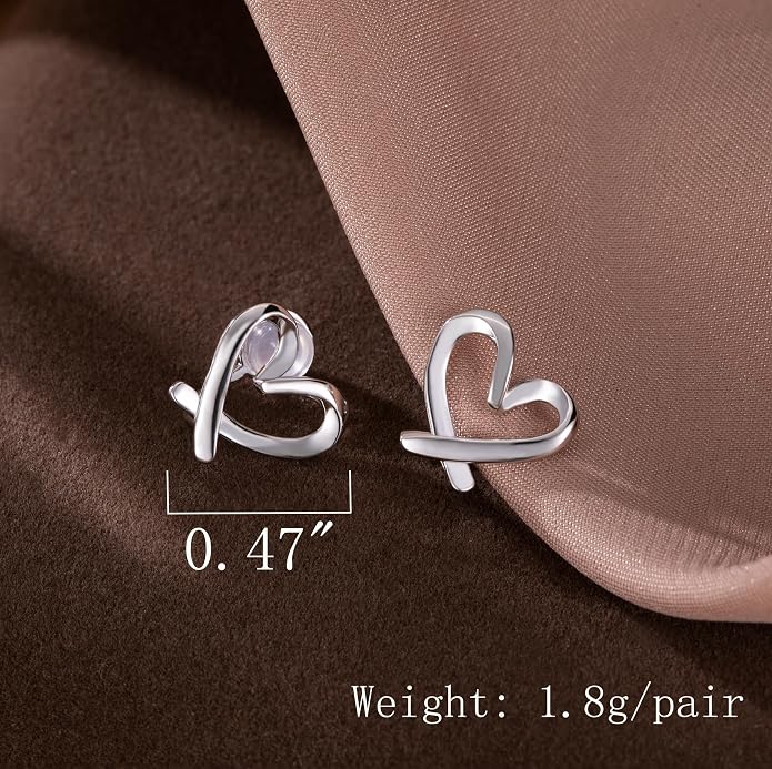 Reffeer Solid 925 Sterling Silver Love Heart Clip On Earrings Ear Cuffs for Women Teens Heart Wrap Earrings No Piercing