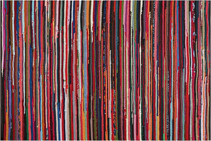 Chindi Rug 5x8, Boho Living Room Woven Braided Multicolor Area Rugs 5x8, Bohemian Recycled Colorful Rug for Farmhouse, Bedroom, Dining Room, Classroom, Hallway