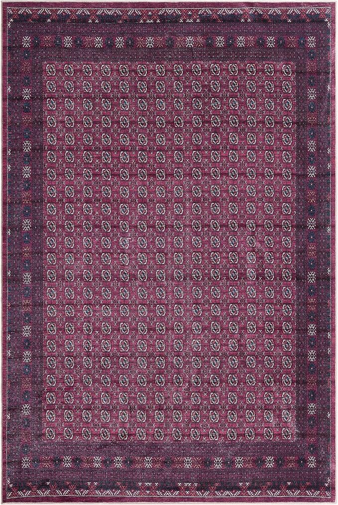 Keen Home Design 10x14 Rug - Machine Washable Area Rug with Non-Slip Backing, Ideal for Living Room, Dining Room, Bedroom - Vintage, Easy Clean, Durable, Low Pile Rug - (9'7" x 14')