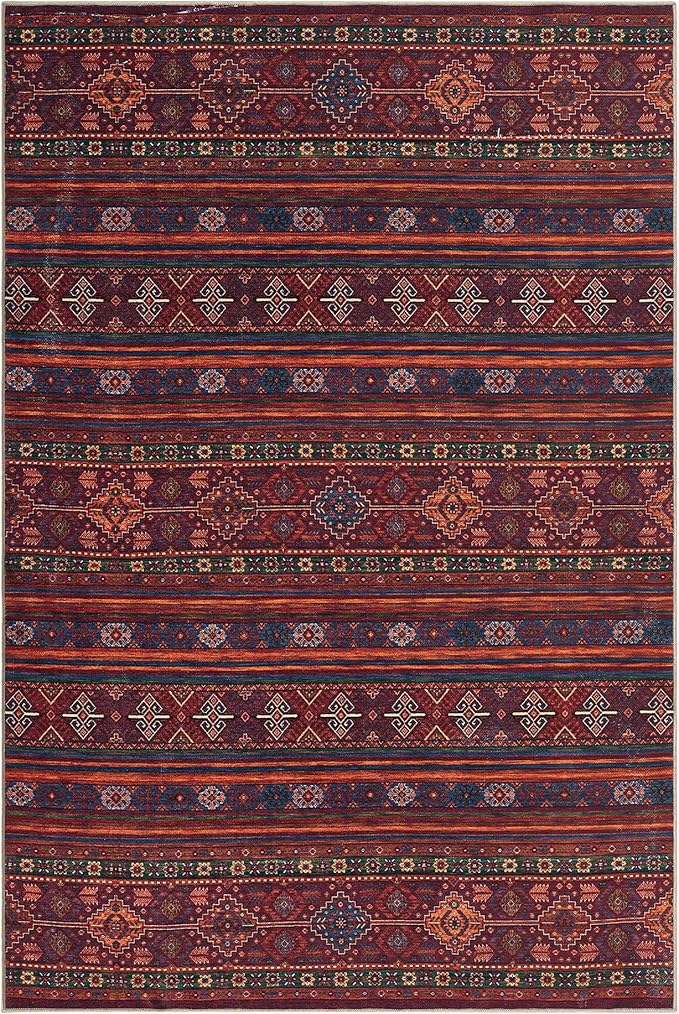 Keen Home Design 10x14 Rug - Machine Washable Area Rug with Non-Slip Backing, Ideal for Living Room, Dining Room, Bedroom - Vintage, Easy Clean, Durable, Low Pile Rug - (9'7" x 14')
