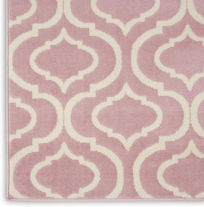 Nourison Home Jubilant Pink 7'10" x 9'10" Area Rug - Easy Clean, Non Shedding, Bed Room, Living Room, Dining Room, Kitchen (8' x 10')