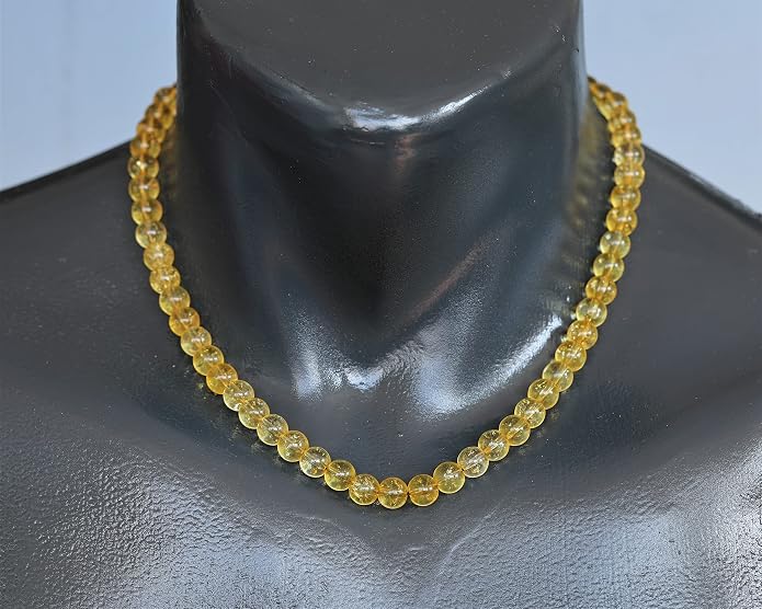 Natural Gemstone Beaded Choker Necklace | 8mm Handmade Adjustable Jewelry for Men & Women | Chakra Balancing Crystal Necklace | Spiritual Gift | Macrame Cord with Extender