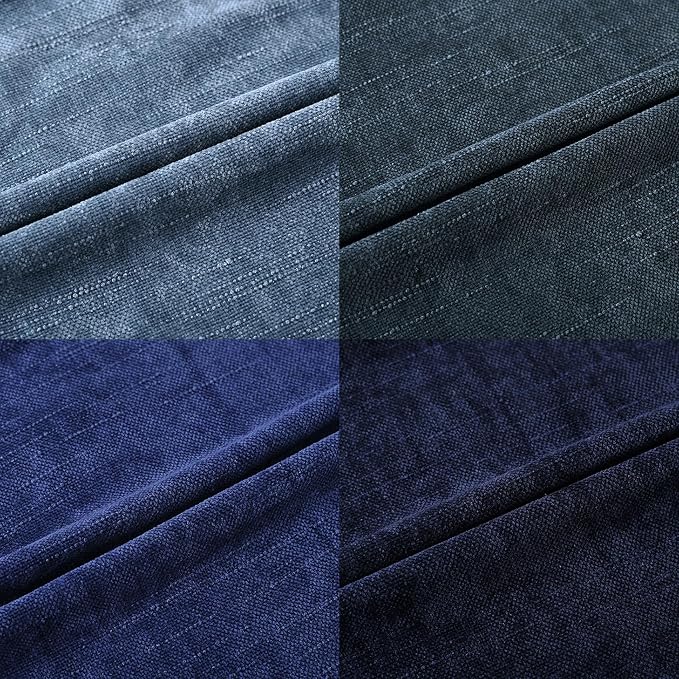Set of 4 Soft Textured Decorative Throw Pillow Covers 12X20 Inch Cozy Farmhouse Cushion Cover Square Accent Pillow Cases for Bed Couch Sofa Living Room, Blue Series