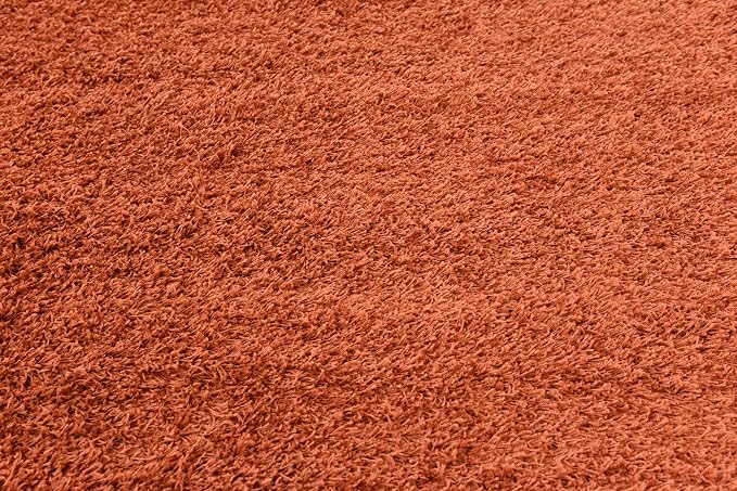 Unique Loom Solid Shag Collection Area Rug (8' Square, Terracotta)