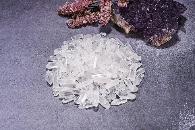 Top Plaza 0.44lb Clear Quartz Crystal Bulk Irregular Shape Rough Crystal Stones Points 0.39-1.18'' Raw Natural Gemstones for Meditation Yoga Reiki Balancing