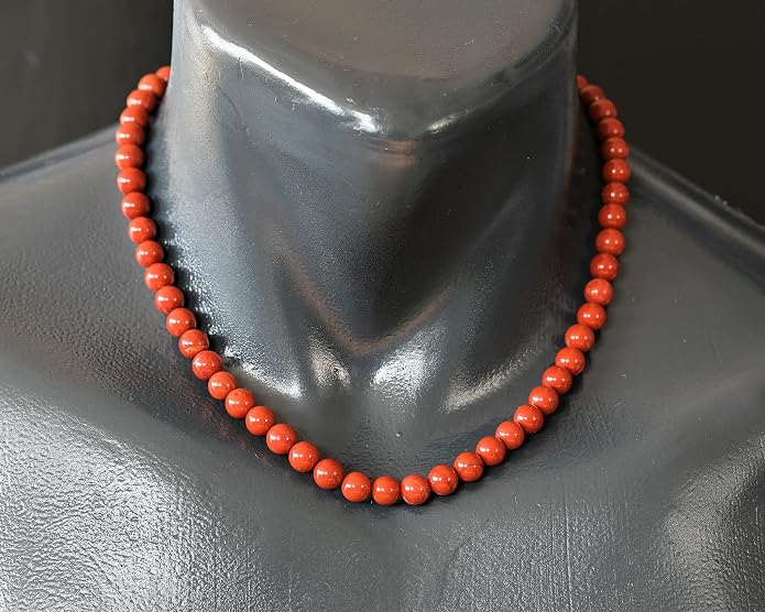 Natural Gemstone Beaded Choker Necklace | 8mm Handmade Adjustable Jewelry for Men & Women | Chakra Balancing Crystal Necklace | Spiritual Gift | Macrame Cord with Extender