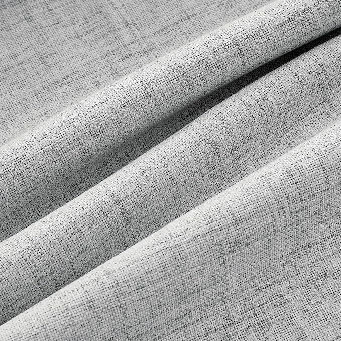 MIULEE 100% Blackout Linen Curtains for Bedroom 42 x 63 Inch Grey 2 Panels | Thermal Insulated, Room Darkening Drapes for Living Room, Back Tab Rod Pocket Pinch Pleated, Solid Luxury Decor