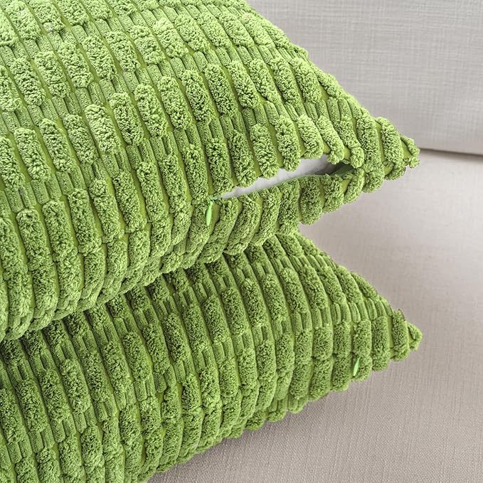 Fancy Homi 4 Packs Decorative Throw Pillow Covers for Living Room Couch Bed, Modern Farmhouse Boho Home Décor Accent Cushion Case, 16" x 16", Lime Green