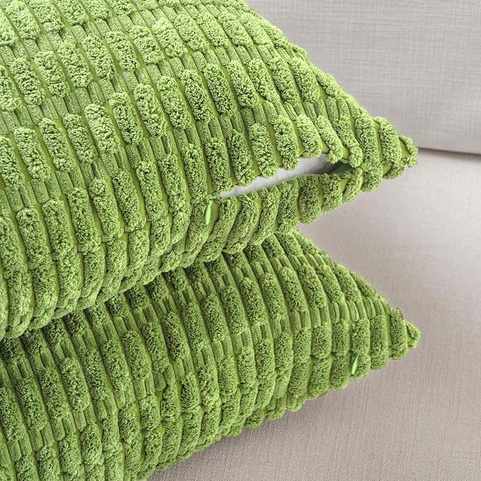 Fancy Homi 4 Packs Decorative Throw Pillow Covers for Living Room Couch Bed, Modern Farmhouse Boho Home Décor Accent Cushion Case, 24" x 24", Lime Green