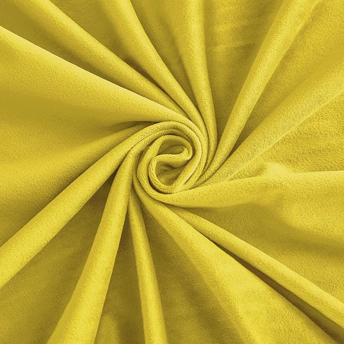 RYB HOME Chartreuse Yellow Velvet Curtains for Bedroom Living Room, Thermal Insulated Privacy UV Heat Blocking Luxurious Soft Rod Pocket Back Tab Drapes for Nursery, 52" W x 96" L, 2 Panels