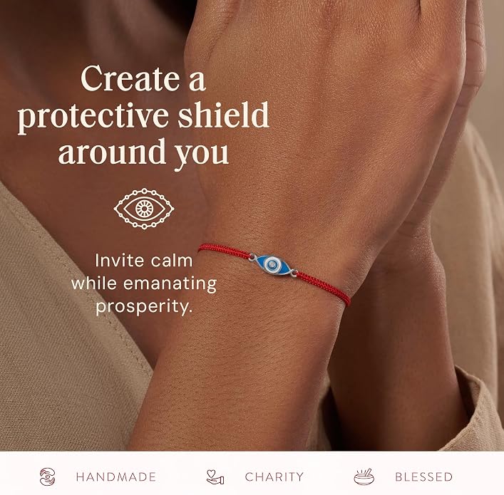 KARMA AND LUCK Adjustable Red String Bracelet, 18K Charm for Women, Handmade in Bali for Luck & Success