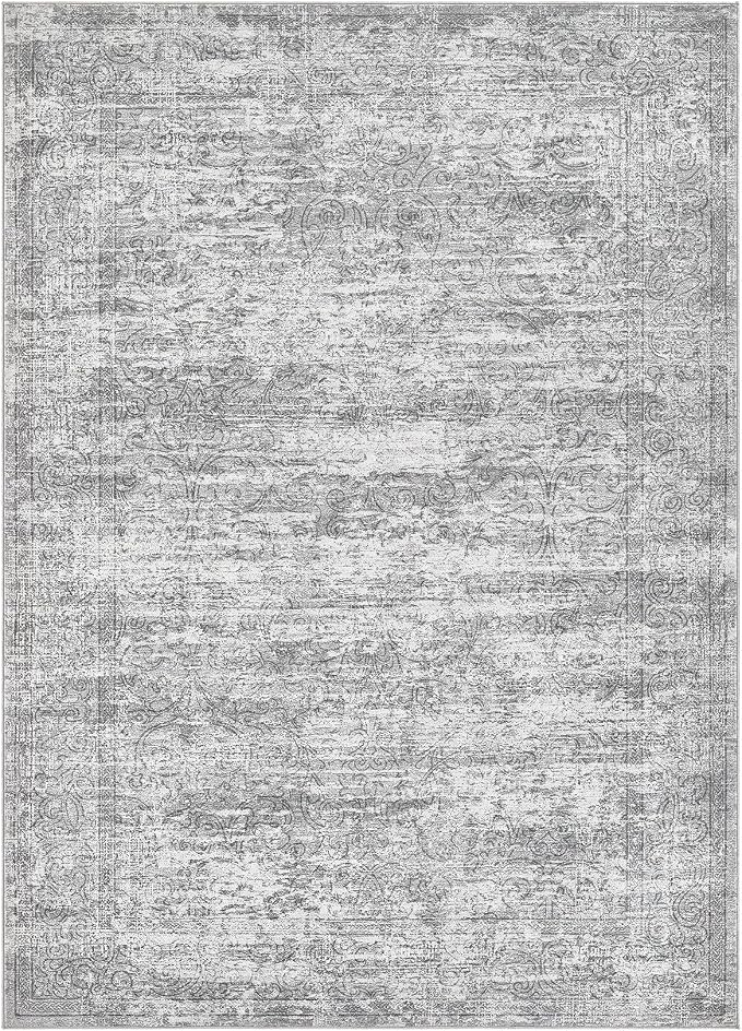 DMOYEST Area Rug Living Room Rugs - 10x14 Abstract Large Soft Indoor Washable Rug Neutral Modern Low Pile Carpet for Bedroom Dining Room Farmhouse Home Office - Vintage Grey