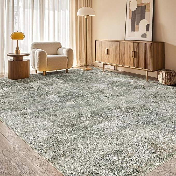 Tortania Area Rug Living Room Rugs - 5x7 Washable Large Soft Neutral Boho Moroccan Bohemian Farmhouse Rug Indoor Floor Carpet for Bedroom Under Dining Table Home Office Decor - Olive Brown