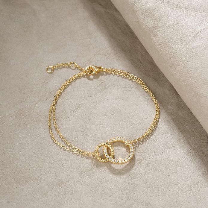 LOYATA Gold Bracelet Gold 14K Gold Filled Dainty Chain Simple Jewelry Gift for Women