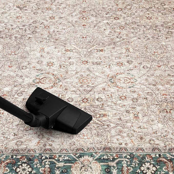 Keen Home Design 48"x72" Rug - Machine Washable Area Rug with Non-Slip Backing, Ideal for Living Room, Dining Room, Bedroom - Vintage, Easy Clean, Durable, Low Pile - (4' x 6')