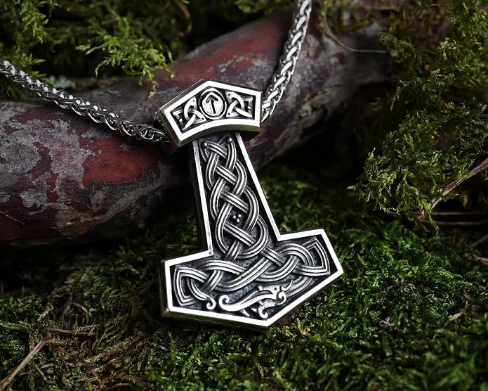 Baldur Jewelry - Thors Hammer Necklace Pendant Mjölnir - Viking Norse Thor Hammer Pendant Viking Jewelry - Thor Necklace - Thor Gifts for Men - Viking Necklace for Men