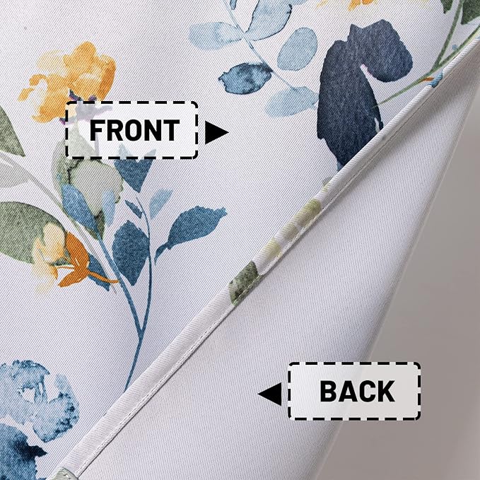 MYSKY HOME 2 Pack Blackout Window Valance, 18 Inches Long Kitchen Window Curtains Over Sink Rod Pocket Pattern Valance for Bathroom Bedroom Living Room, Yellow & Grey
