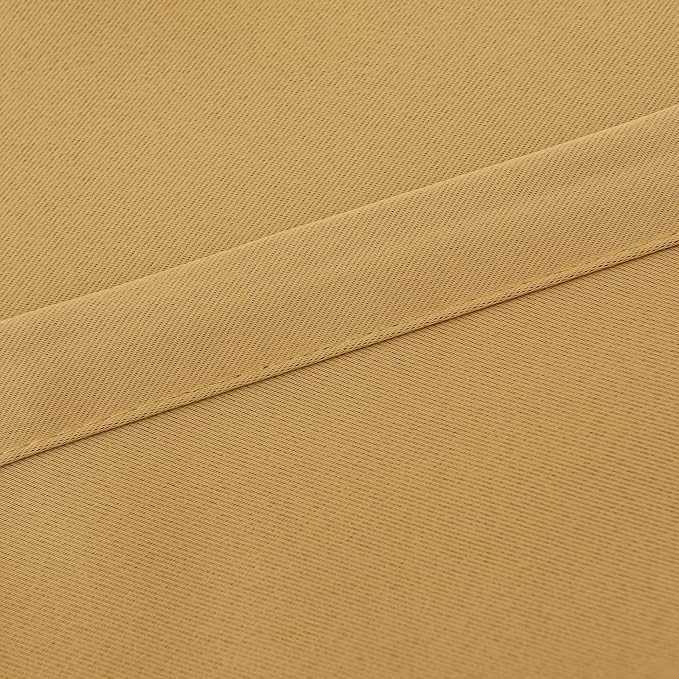 INLINAS 52 x 96 Inches Gold Blackout Curtains with Sheer Overlay - Grommet Top Thermal and Noise Reduction Panels for Bedroom and Living Room Light Blocking and Energy Saving, Set of 2