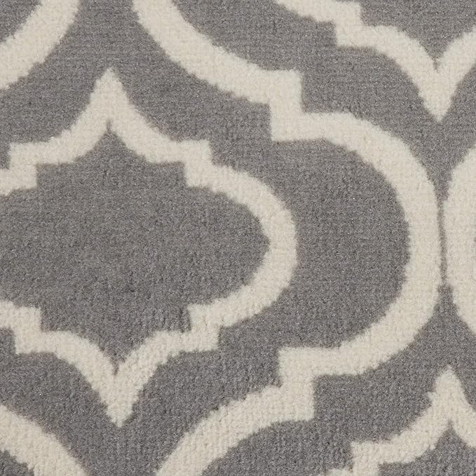 Nourison Home Jubilant Grey 8' x Round Area Rug - Easy Clean, Non Shedding, Bed Room, Living Room, Dining Room, Kitchen (8' x Round)
