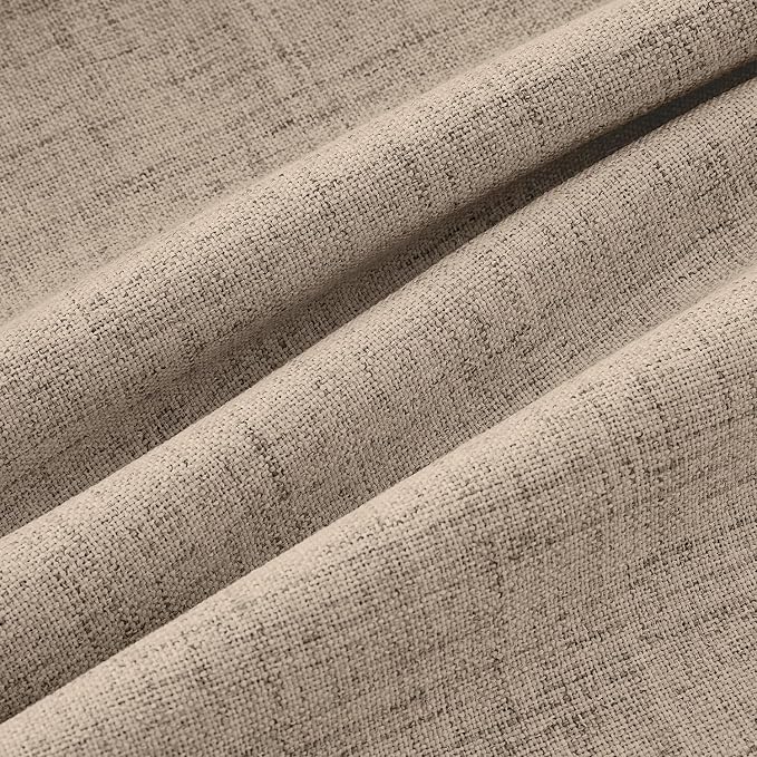 MIULEE 100% Blackout Linen Curtains 42 x 90 Inch Copper Brown 2 Panels | Thermal Insulated, Room Darkening Drapes for Bedroom Living Room, Back Tab Rod Pocket Pinch Pleated, Solid Luxury Decor