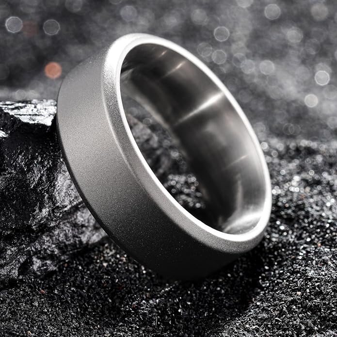 King Will Titanium Wedding Band for Men Women- 3-10mm Width Black/Sliver/Gold High Purity Titanium Promise Wedding Ring Comfort Fit for Daily Wear Size 6-14