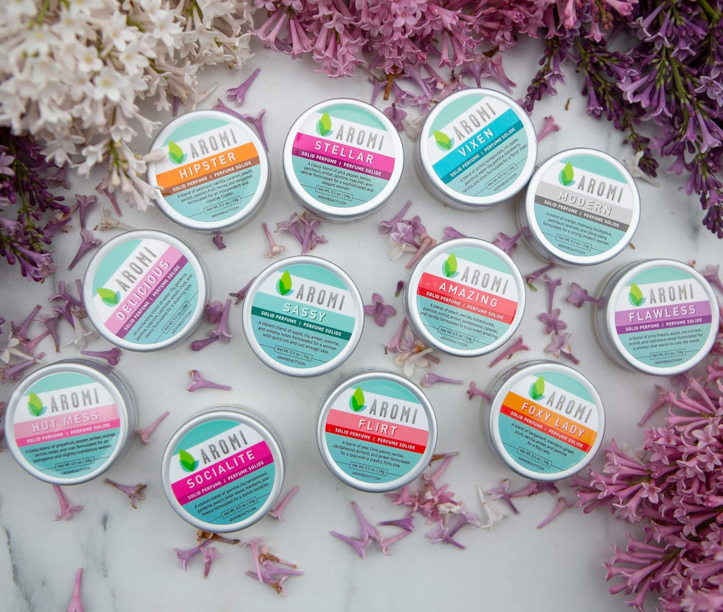 Aromi Flirt Solid Perfume | Floral, Woodsy Fragrance, Vegan, Cruelty-free, Almond, Peony, Vanilla Scent, Wax-Based, Women's Gift, Travel, Handmade (Flirt)