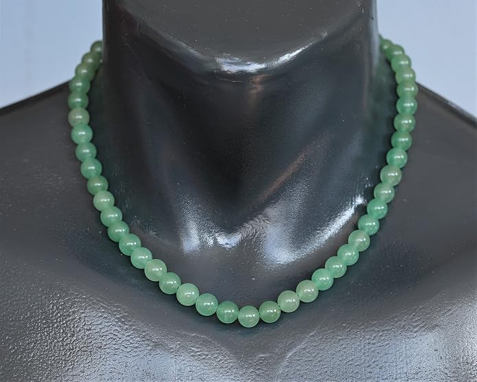 Natural Gemstone Beaded Choker Necklace | 8mm Handmade Adjustable Jewelry for Men & Women | Chakra Balancing Crystal Necklace | Spiritual Gift | Macrame Cord with Extender