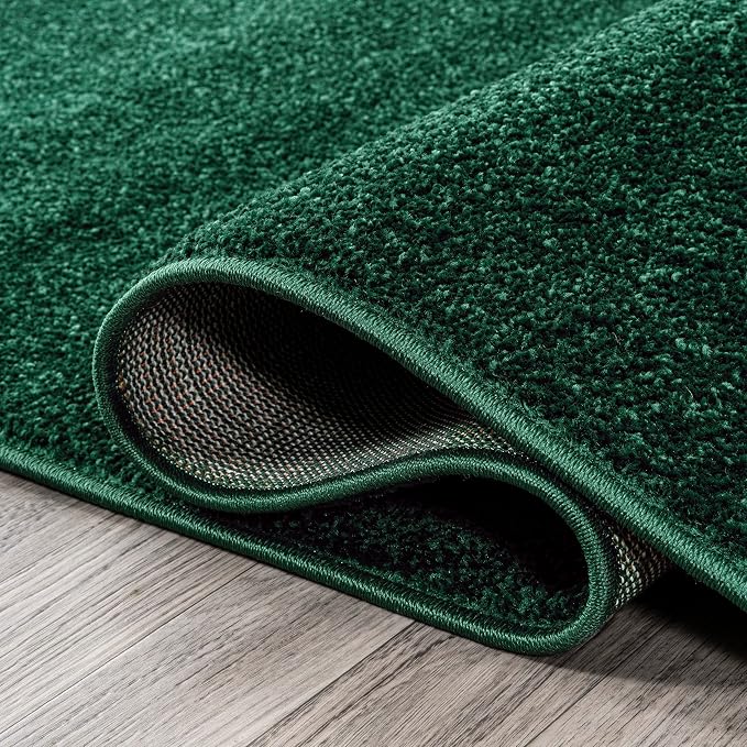 JONATHAN Y Haze Solid Low-Pile Emerald Runner Rug 2x14, Coastal,Bohemian,Minimalist,Classic, Easy-Cleaning for Living Room,Bedroom,Kitchen,Pet Friendly,Non-Shedding (SEU100L-214)