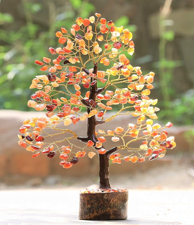 Crocon® Carnelian Crystals Tree, Birthday Gifts for Women, House Warming Gifts New Home Decor, Healing Crystals Spiritual Present, Birthday Gift for Mom, Orange Decor, Gemstones Money Tree Positivity