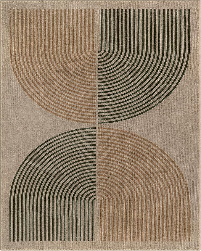 Lahome Enfys Modern Rainbow Outdoor Easy Jute Rug, Area Rugs 9x12 Living Room Patio Rug Large Farmhouse Indoor Outdoor Rugs, Contemporary Non Slip Dining Room Rugs for Under Table Sunroom