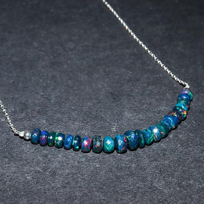 Natural Gemstone Pendant Necklace for Women Handmade Birthstone Healing Crystal Jewelry Chain 20" Stone Birthday Christmas Wedding Gifts for Her