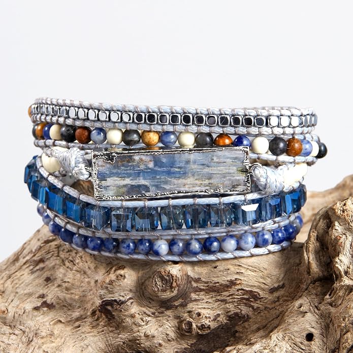 Women Wrap Bracelets Boho Natural Stone Jasper Turquoises Strand Bracelet Jewelry Collection