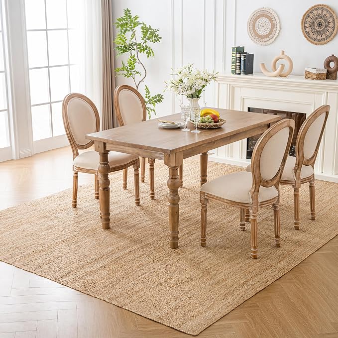 Shatex 3x5ft Natural Jute Rug, Handcrafted Braided Burlap Rug for Bedroom & Living Room, 100% Jute Fiber, Natural Color