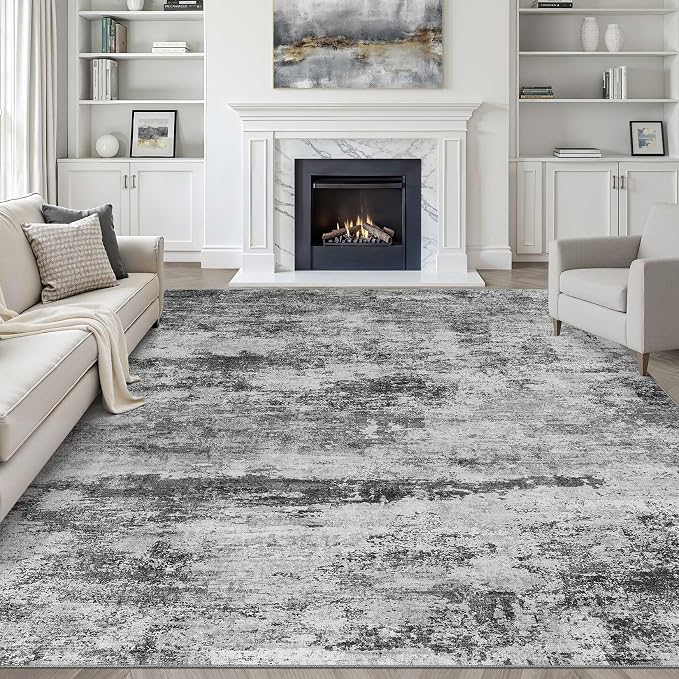 7x10 Area Rugs Living Room: Washable Large Abstract Neutral Modern Soft Rug Stain Resistant Indoor Floor Non-Slip Accent Carpet for Bedroom Nursery Playroom Dining Room Office Dorm Home House