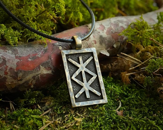 Baldur Jewelry - Elder Futhark Bind Protection Rune Necklace - Talisman Pendant Amulet - Viking Runes Norse Jewelry - Viking Jewelry for Men Women - Gifts for Men