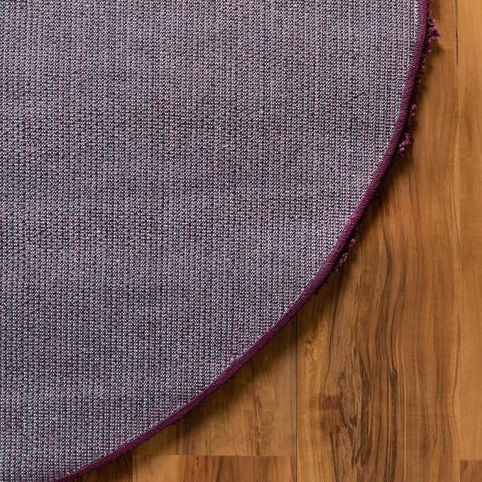 Unique Loom Solid Shag Collection Area Rug (5' 1" x 8' Oval, Eggplant Purple)